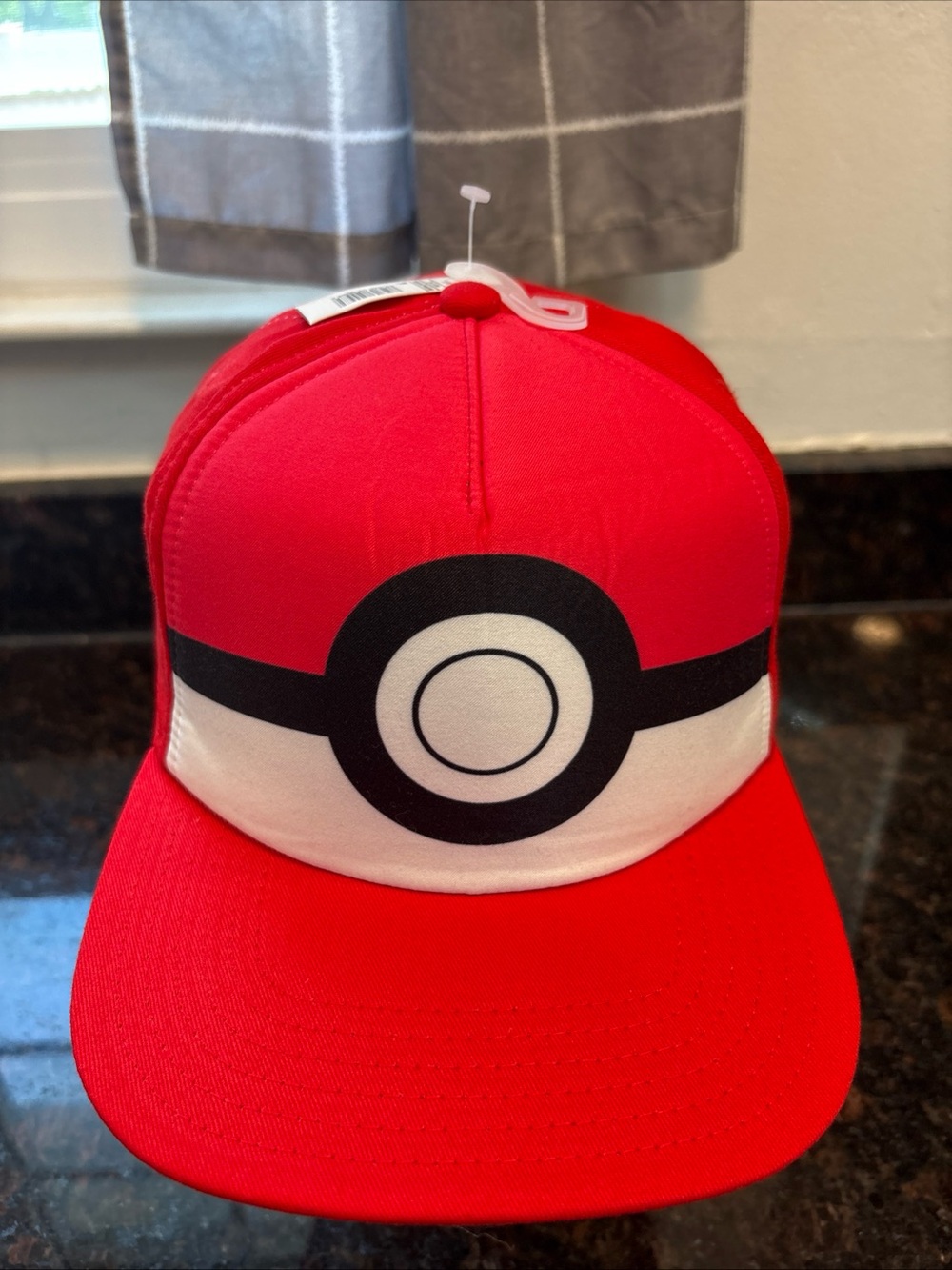 Red Kids Hat with Poké Ball Design